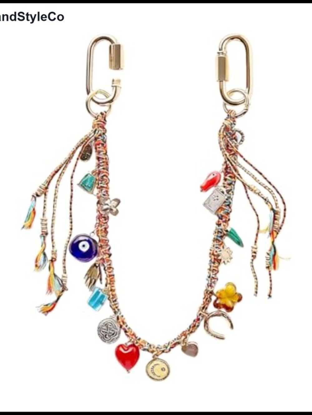 Vintage Beaded Chain Bag Charm Keychain